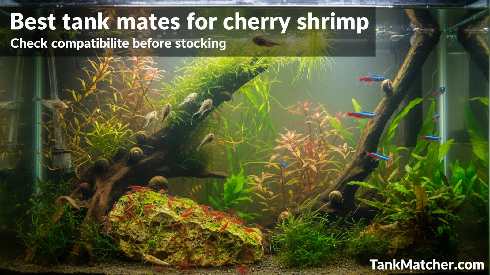 Best tank mates for cherry shrimp | TankMatcher Best tank mates for cherry shrimp aquarium compatibility guide with fish tank